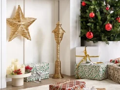 Juledekoration LED ALFTANES Søjle lampe 62 cm Guld