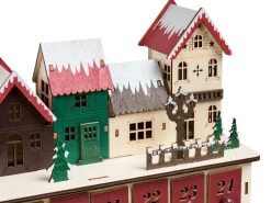 Juledekoration LED ASPERN Adventskalender 18 cm Rød