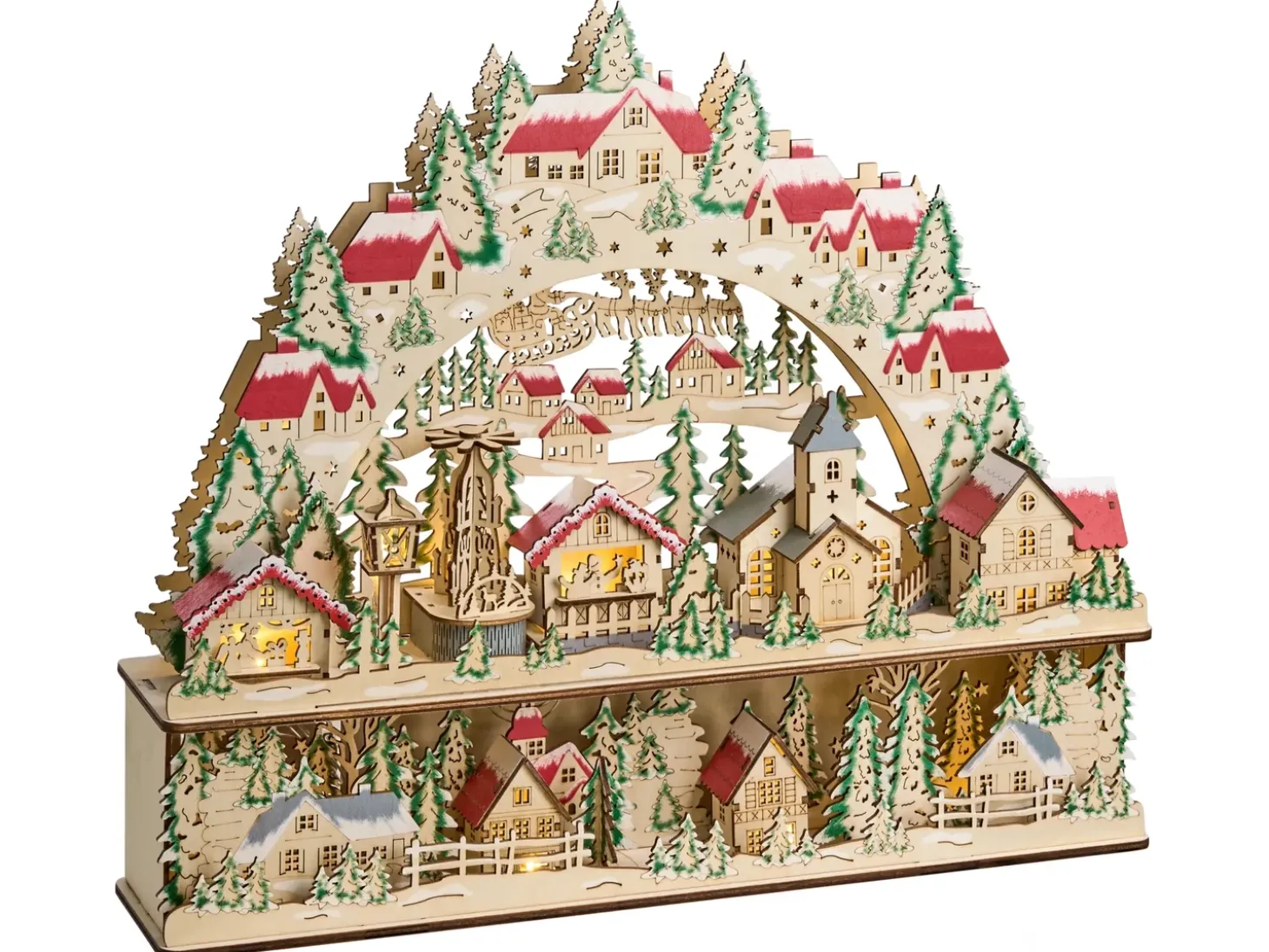 Juledekoration LED BOLKESJO 39 cm Lysebrun