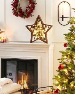 Juledekoration LED DOKKA Stjerne 46 cm Brun