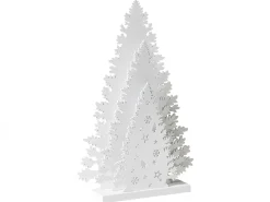 Juledekoration LED EMMESAN Juletræ 33 cm Hvid