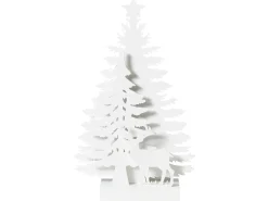 Juledekoration LED FEMAN Rensdyr Juletræ 36 cm Hvid