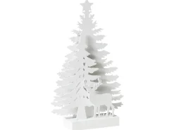Juledekoration LED FEMAN Rensdyr Juletræ 36 cm Hvid
