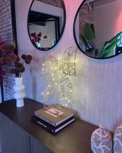 Juledekoration LED FILSO Sløjfe 56 cm Guld