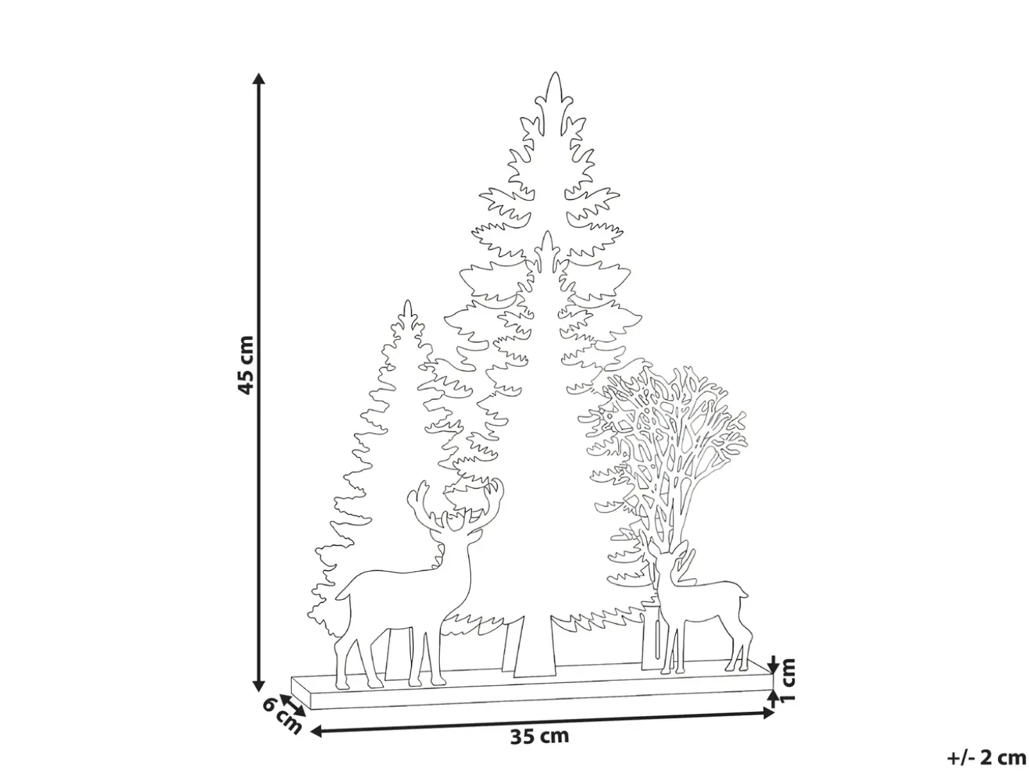 Juledekoration LED GISSELAN 45 cm Hvid