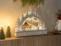 Juledekoration LED GOKSJO 33 cm Lysebrun