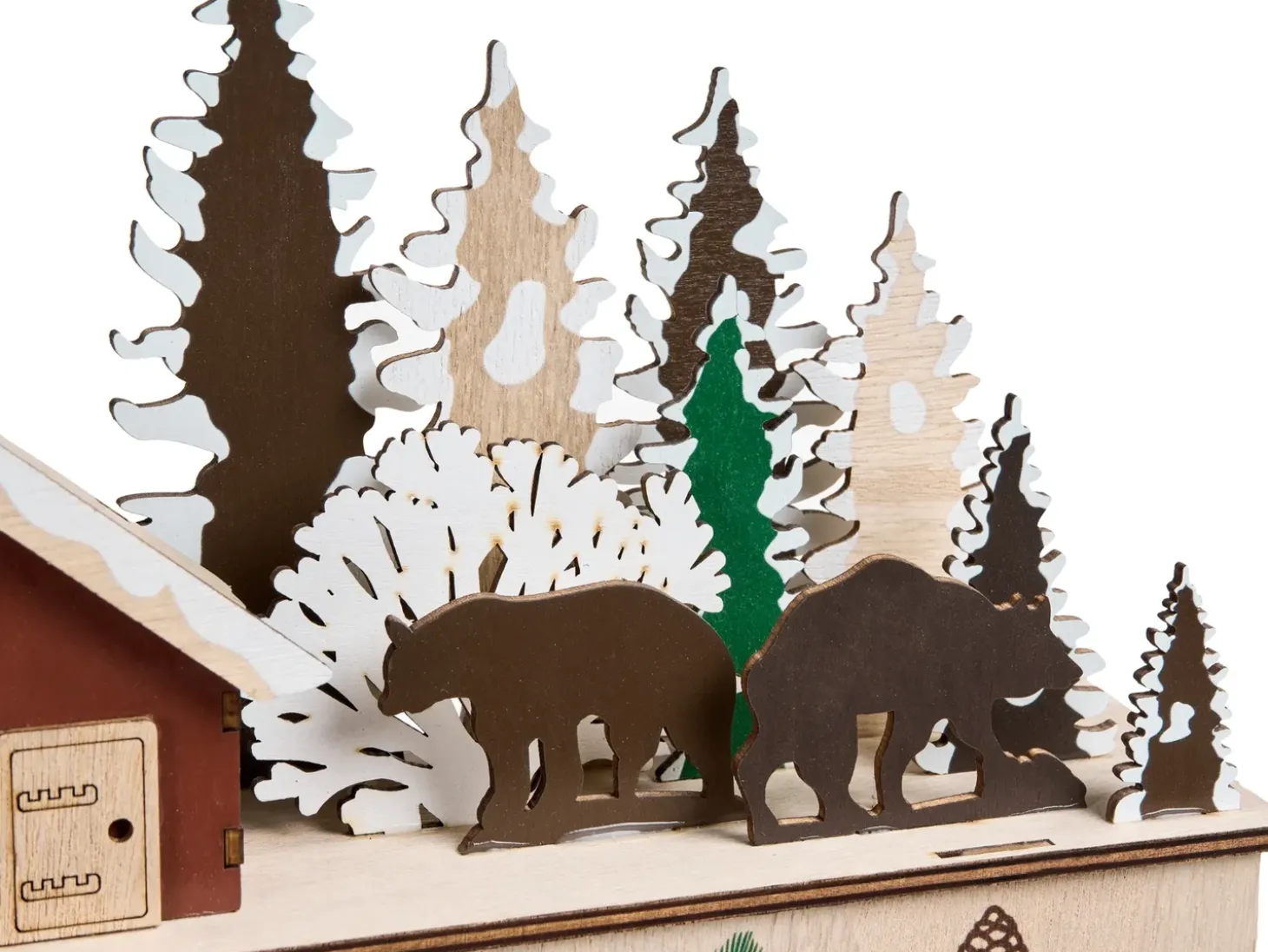 Juledekoration LED HELIN Adventskalender 33 cm Lysebrun