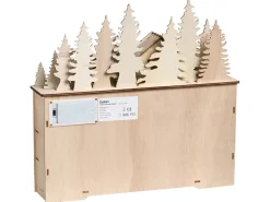 Juledekoration LED HELIN Adventskalender 33 cm Lysebrun