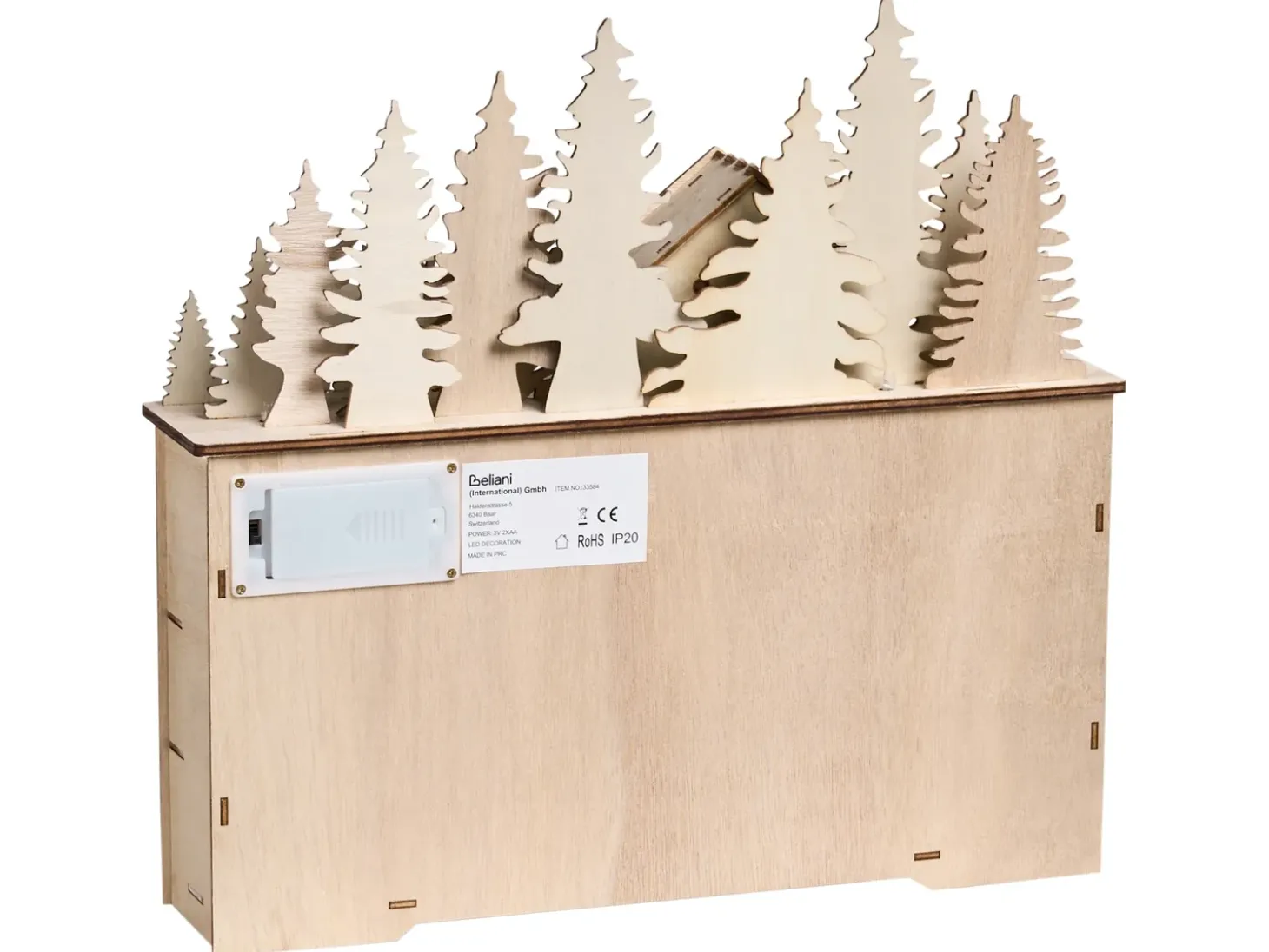 Juledekoration LED HELIN Adventskalender 33 cm Lysebrun