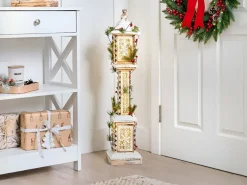 Juledekoration LED LENTIRA Søjle lampe 80 cm Lysebrun