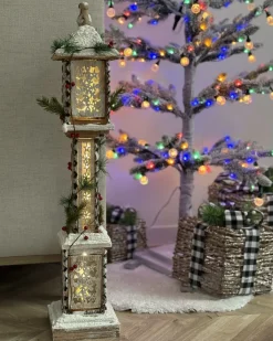 Juledekoration LED LENTIRA Søjle lampe 80 cm Lysebrun