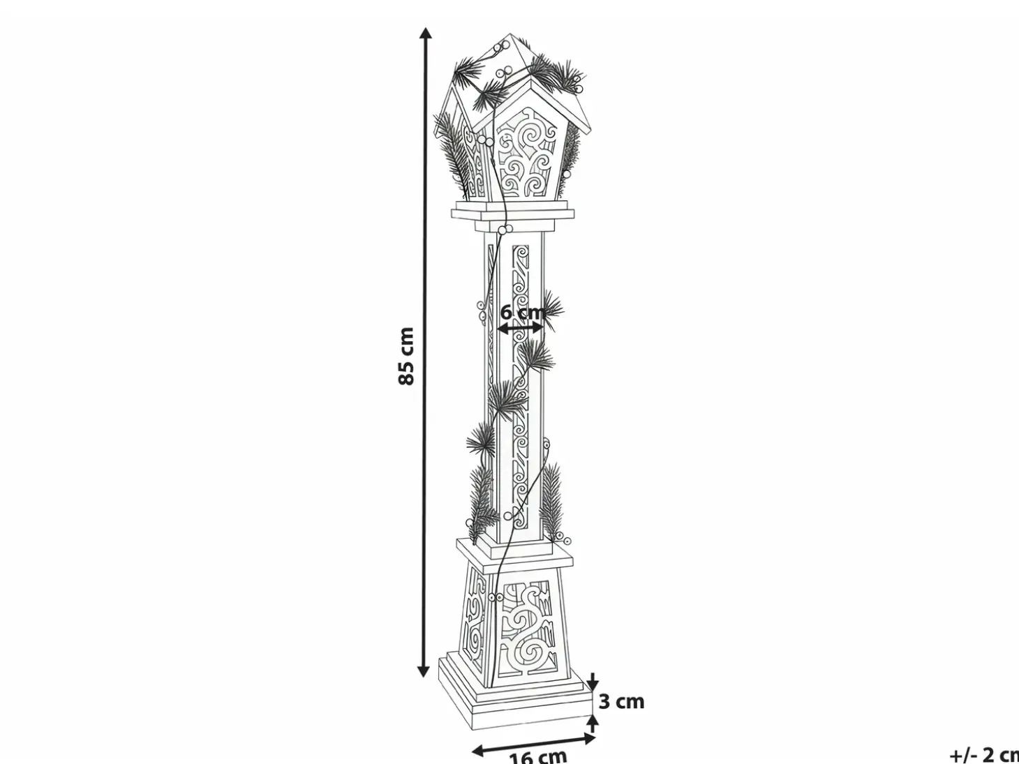 Juledekoration LED LUMMENE Søjle lampe 80 cm Hvid