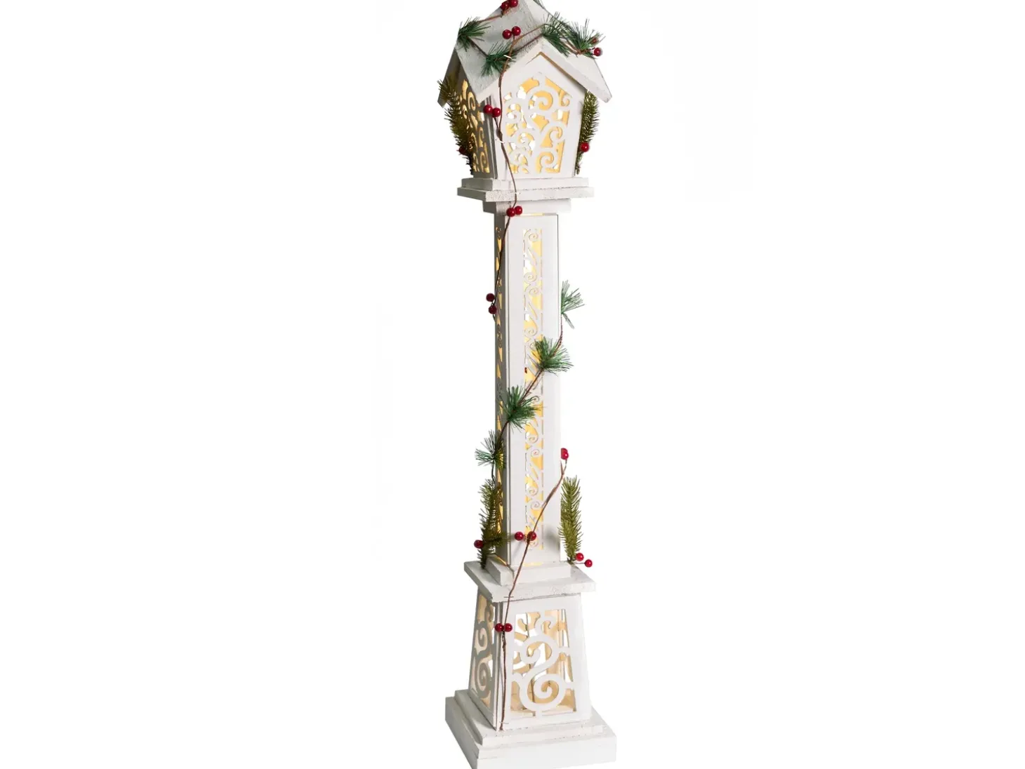 Juledekoration LED LUMMENE Søjle lampe 80 cm Hvid