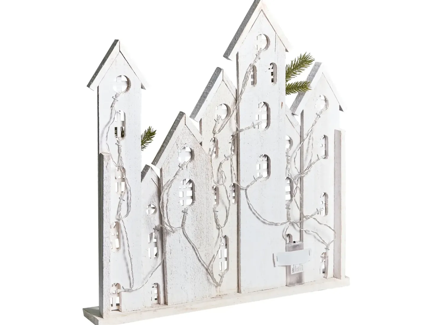 Juledekoration LED MAAVESI Hus 53 cm Hvid