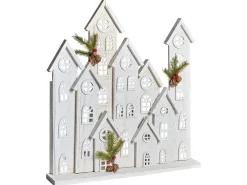 Juledekoration LED MAAVESI Hus 53 cm Hvid