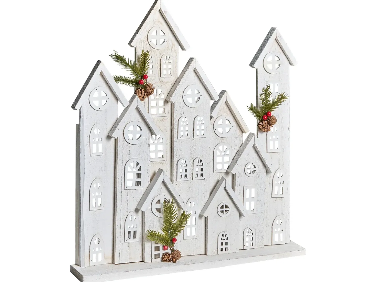 Juledekoration LED MAAVESI Hus 53 cm Hvid