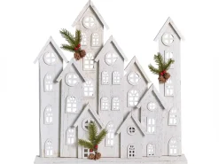 Juledekoration LED MAAVESI Hus 53 cm Hvid