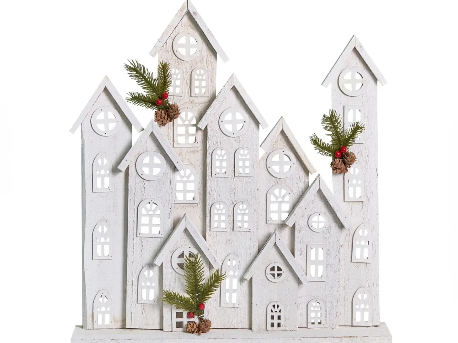 Juledekoration LED MAAVESI Hus 53 cm Hvid