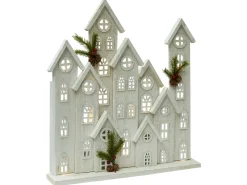 Juledekoration LED MAAVESI Hus 53 cm Hvid