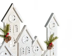 Juledekoration LED MAAVESI Hus 53 cm Hvid