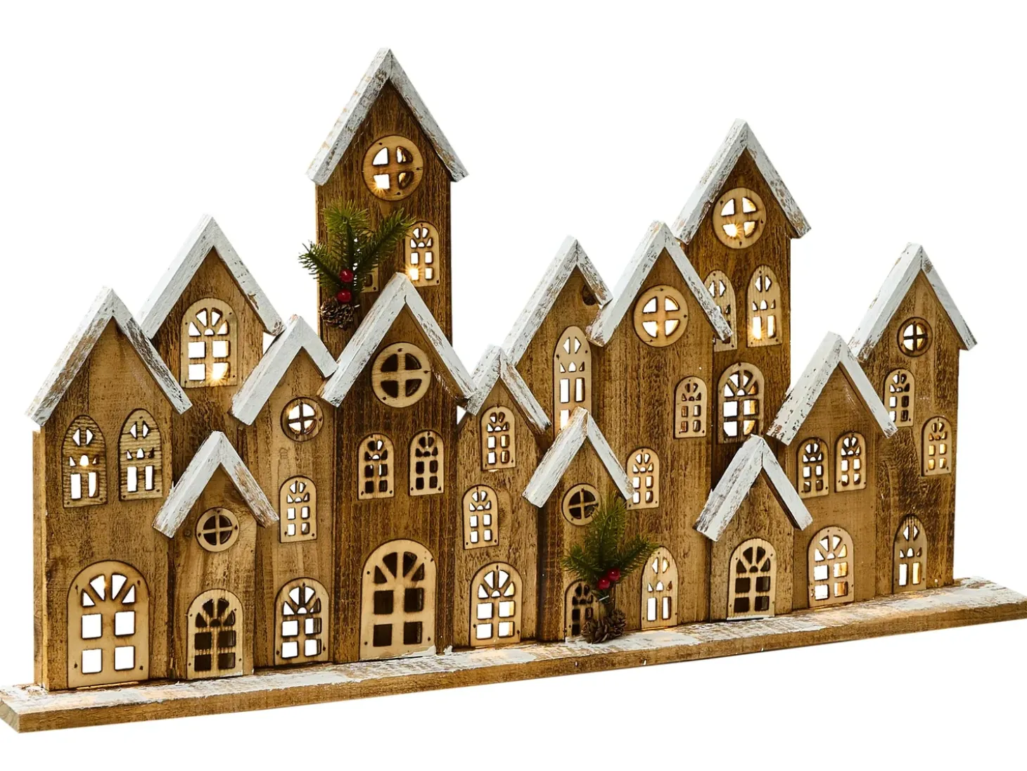 Juledekoration LED MALLOS Hus 45 cm Brun