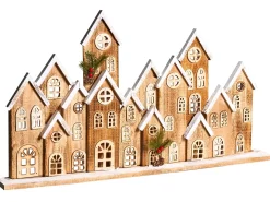 Juledekoration LED MALLOS Hus 45 cm Brun