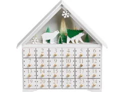 Juledekoration LED MJOSA Adventskalender 33 cm Hvid