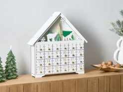 Juledekoration LED MJOSA Adventskalender 33 cm Hvid