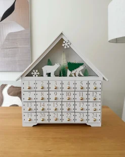 Juledekoration LED MJOSA Adventskalender 33 cm Hvid