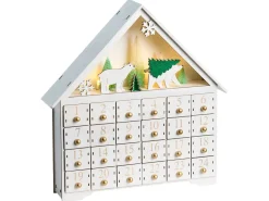 Juledekoration LED MJOSA Adventskalender 33 cm Hvid