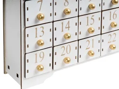 Juledekoration LED MJOSA Adventskalender 33 cm Hvid