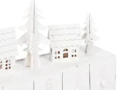 Juledekoration LED MUONIO Adventskalender 24 cm Hvid