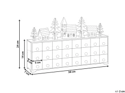 Juledekoration LED MUONIO Adventskalender 24 cm Hvid