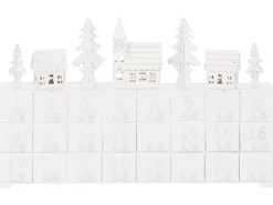 Juledekoration LED MUONIO Adventskalender 24 cm Hvid