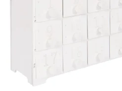 Juledekoration LED MUONIO Adventskalender 24 cm Hvid