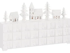 Juledekoration LED MUONIO Adventskalender 24 cm Hvid