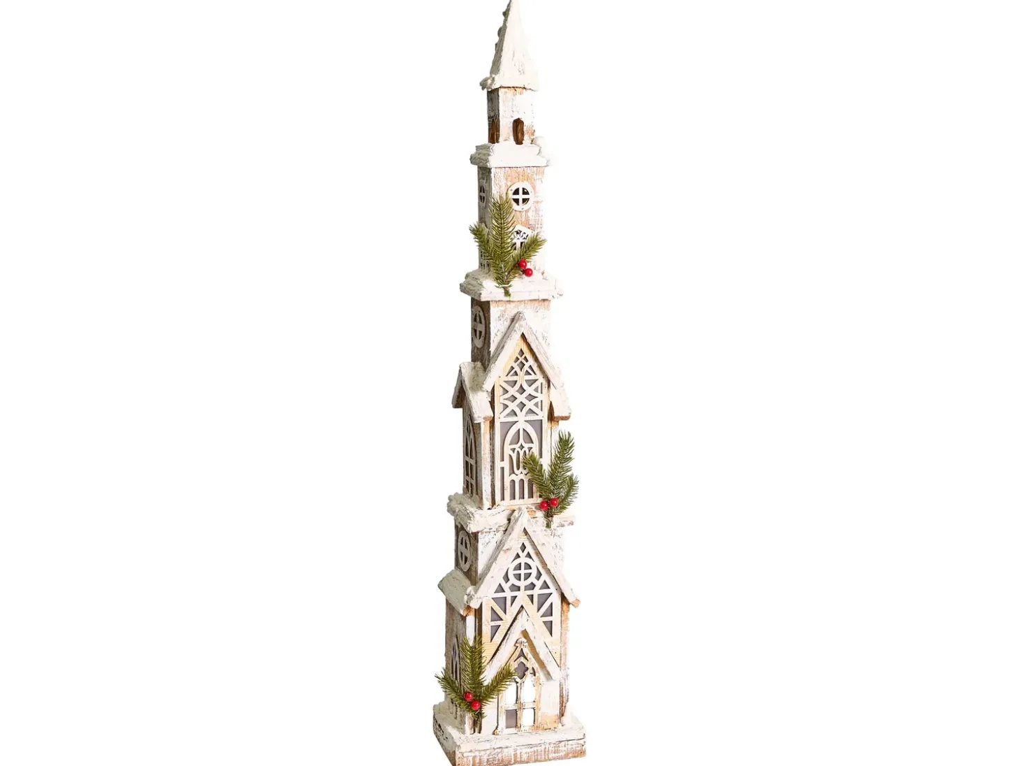 Juledekoration LED NASIJARVI Hus 85 cm Lysebrun