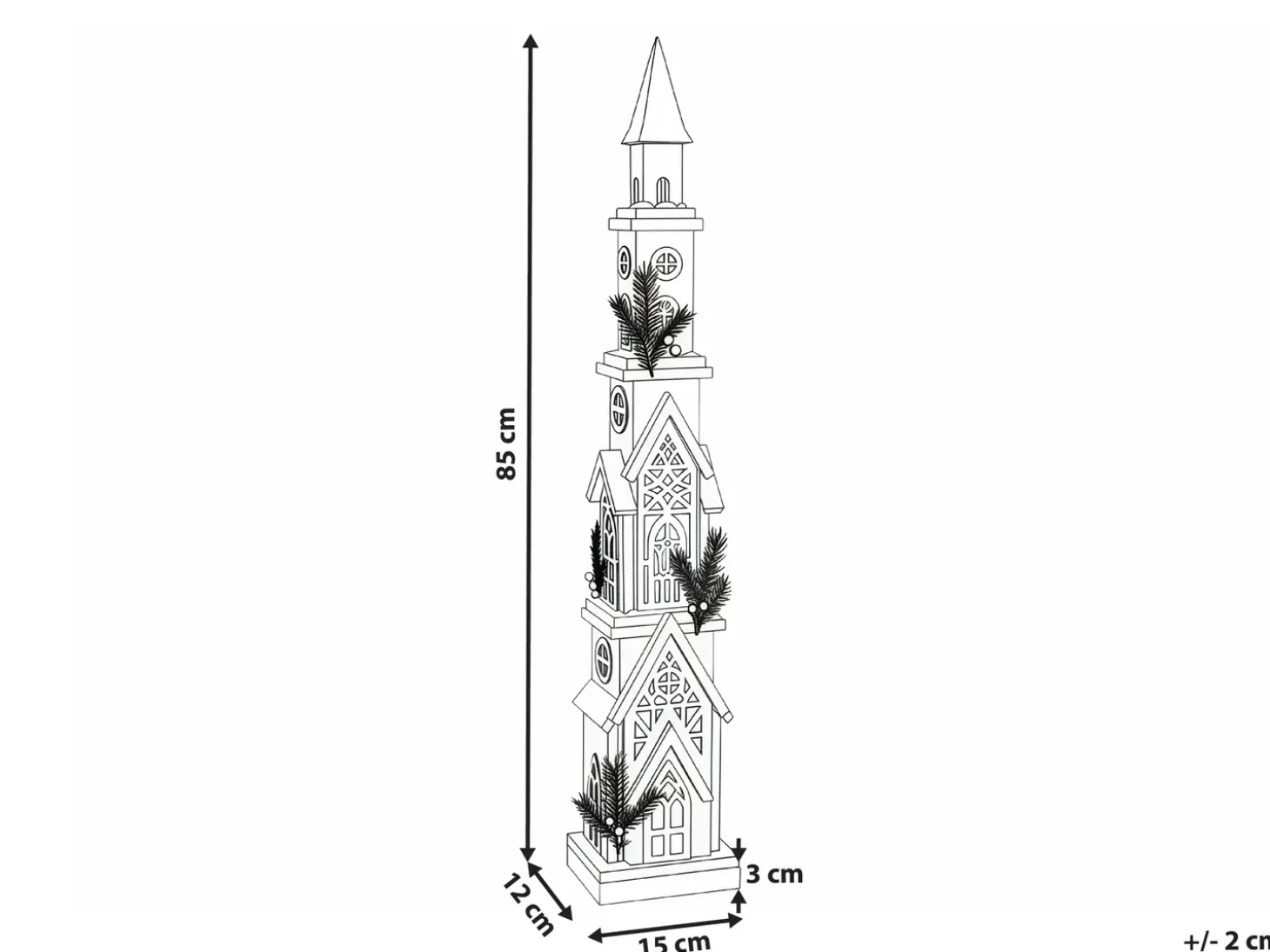 Juledekoration LED NASIJARVI Hus 85 cm Lysebrun