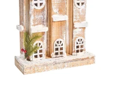 Juledekoration LED NILAKA Hus 85 cm Lysebrun