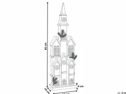 Juledekoration LED NILAKA Hus 85 cm Lysebrun