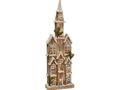 Juledekoration LED NILAKA Hus 85 cm Lysebrun