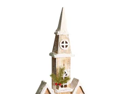 Juledekoration LED NILAKA Hus 85 cm Lysebrun