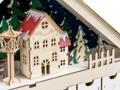 Juledekoration LED NISSER Adventskalender 44 cm Lysebrun