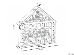 Juledekoration LED NISSER Adventskalender 44 cm Lysebrun