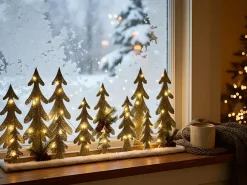 Juledekoration LED ORIVESI Juletræ 30 cm Lysebrun