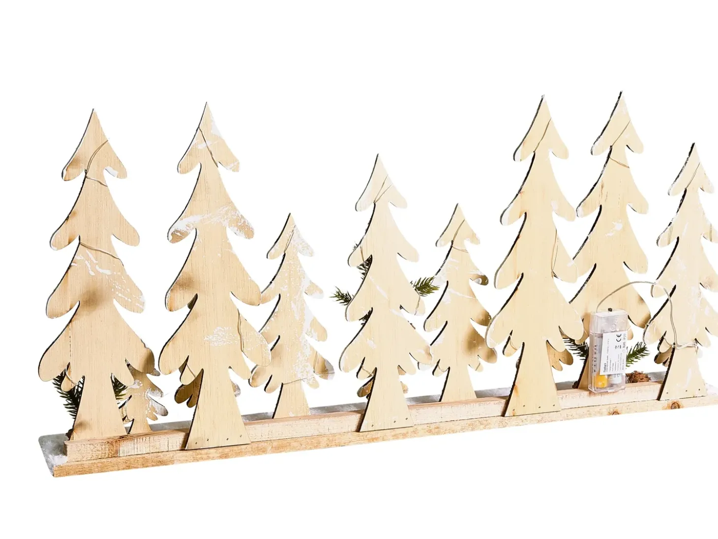 Juledekoration LED ORIVESI Juletræ 30 cm Lysebrun