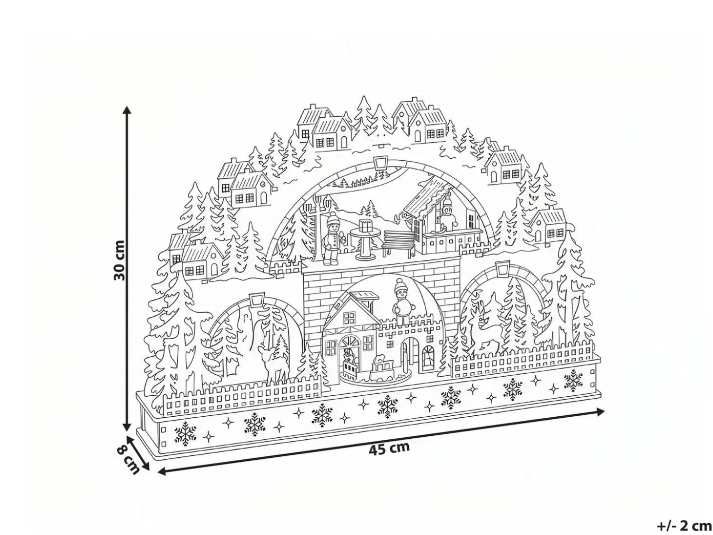 Juledekoration LED SELURA 30 cm Lysebrun