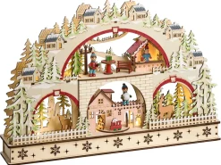 Juledekoration LED SELURA 30 cm Lysebrun