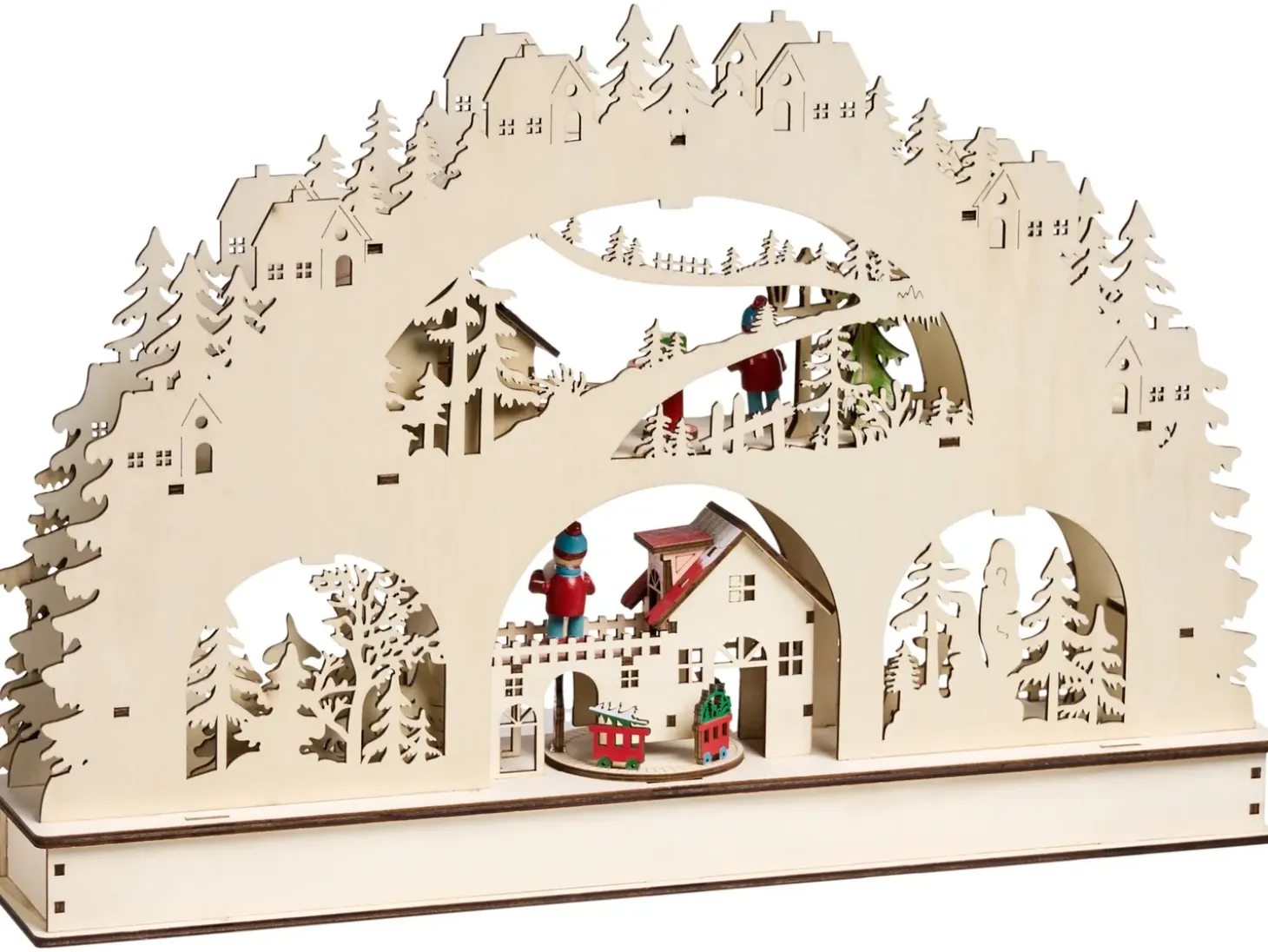 Juledekoration LED SELURA 30 cm Lysebrun