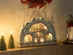 Juledekoration LED SELURA 30 cm Lysebrun